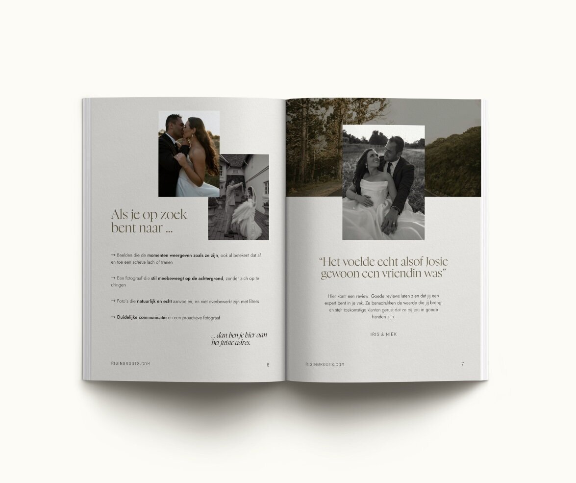 Brochure template voor fotografen Rising Roots 6