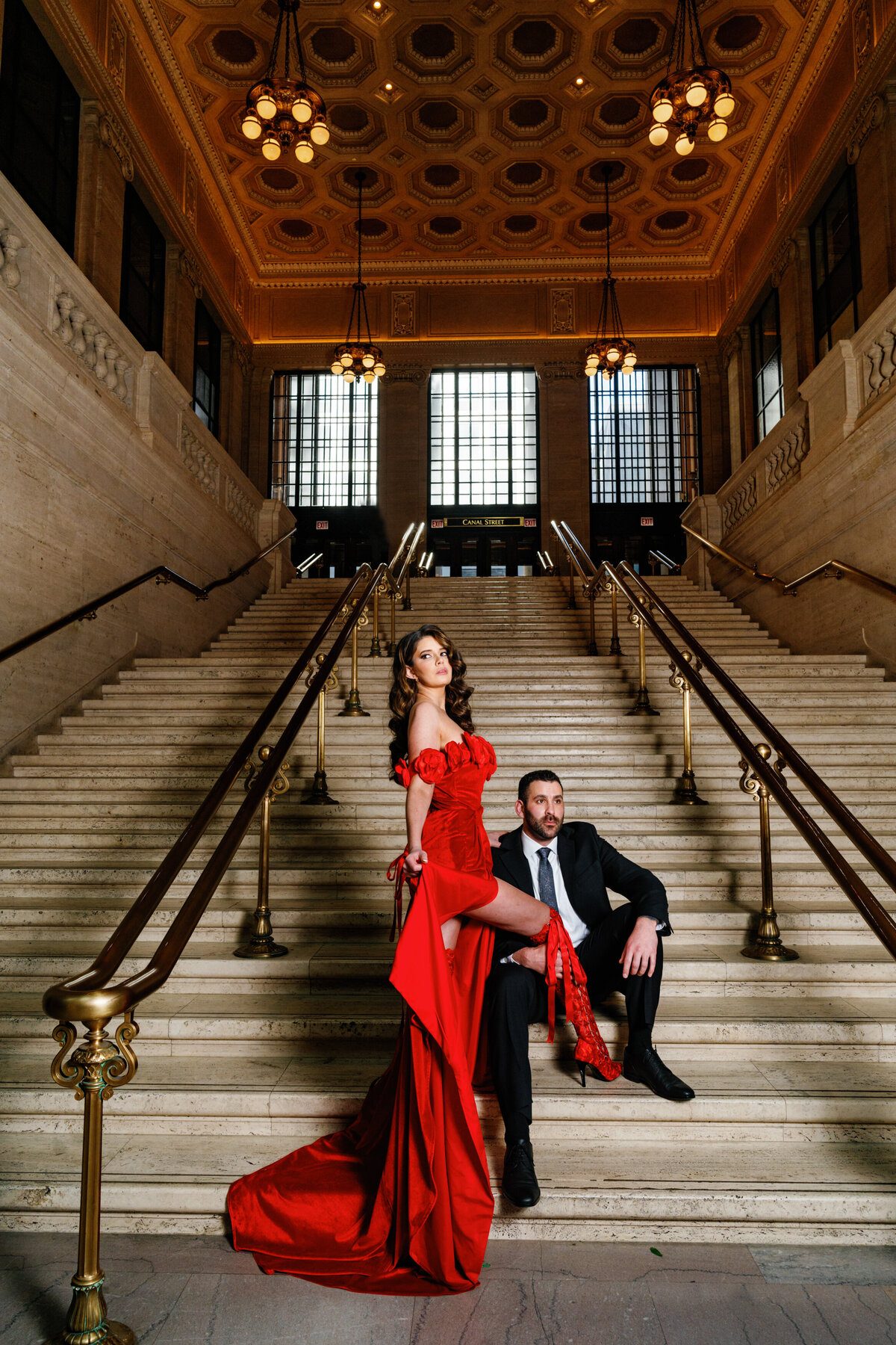 Aspen-Avenue-Chicago-Wedding-Photographer-Union-Station-Chicago-Theater-Engagement-Session-Timeless-Romantic-Red-Dress-Editorial-Stemming-From-Love-Bry-Jean-Artistry-The-Bridal-Collective-True-to-color-Luxury-FAV-23