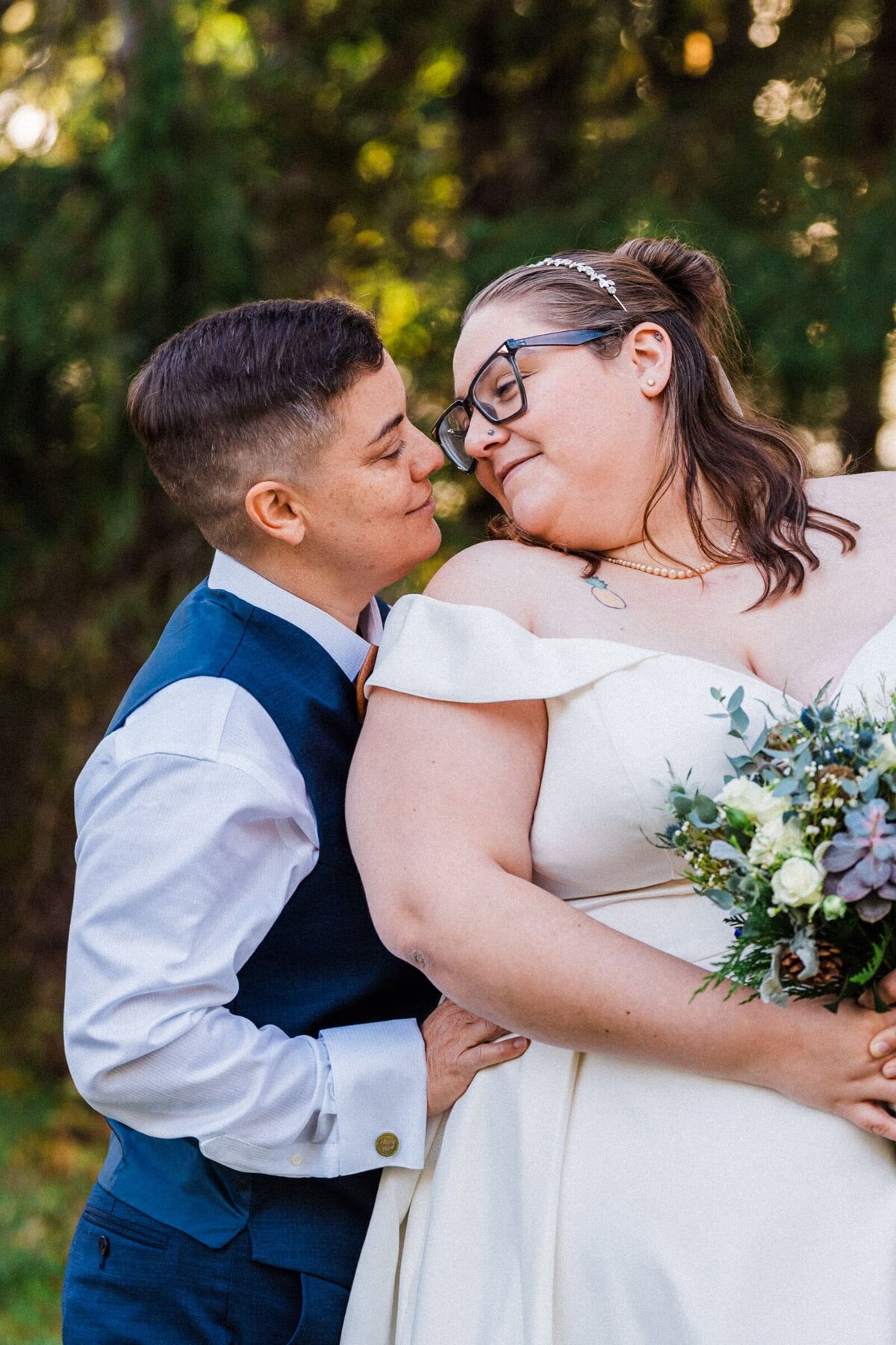 LGBTQ couple snuggling in washington