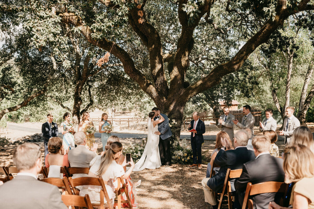Sonoma Private Estate Wedding oak tree ceremony