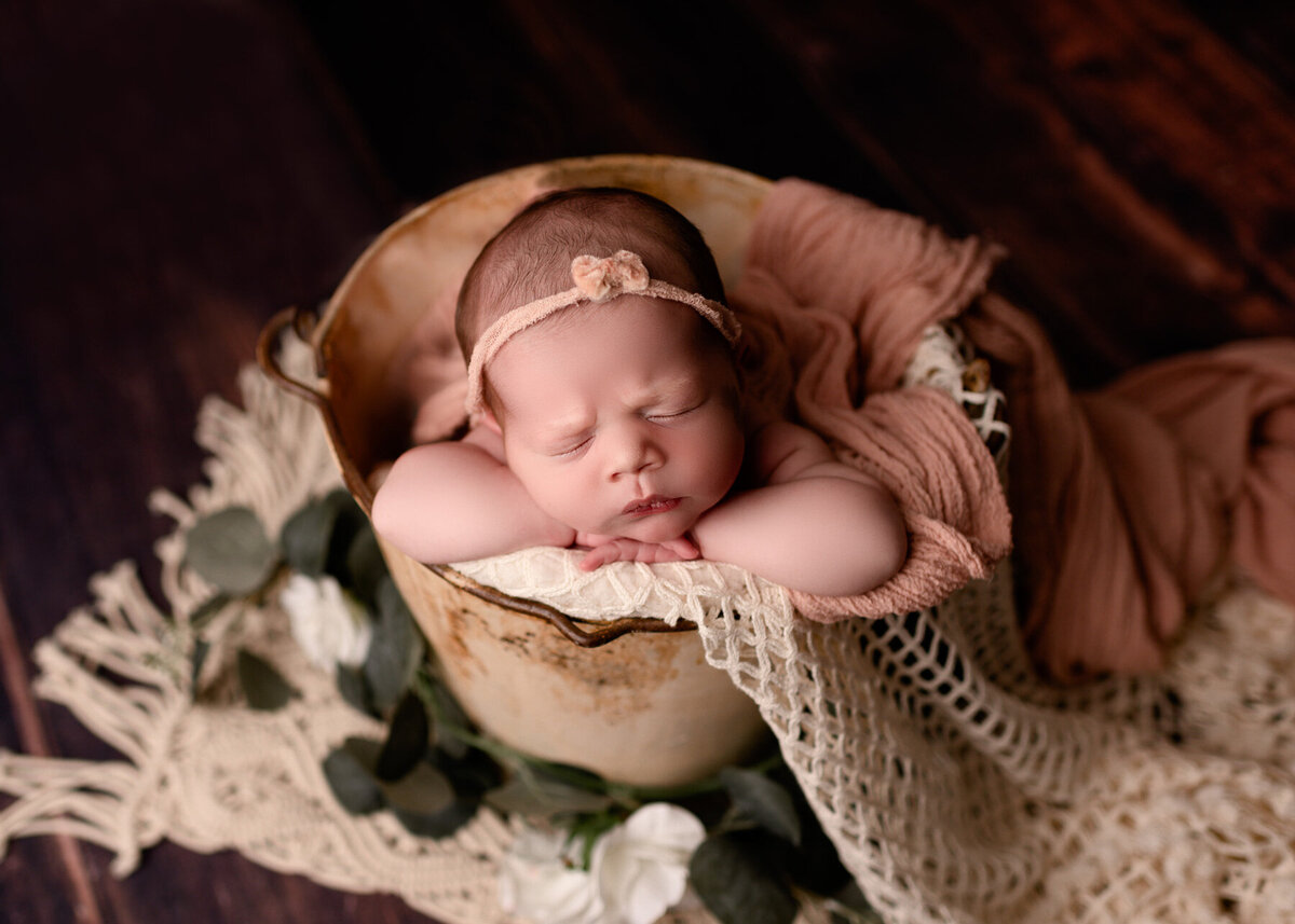Brighton Newborn Photography sleeping on arms by For The Love Of Photography