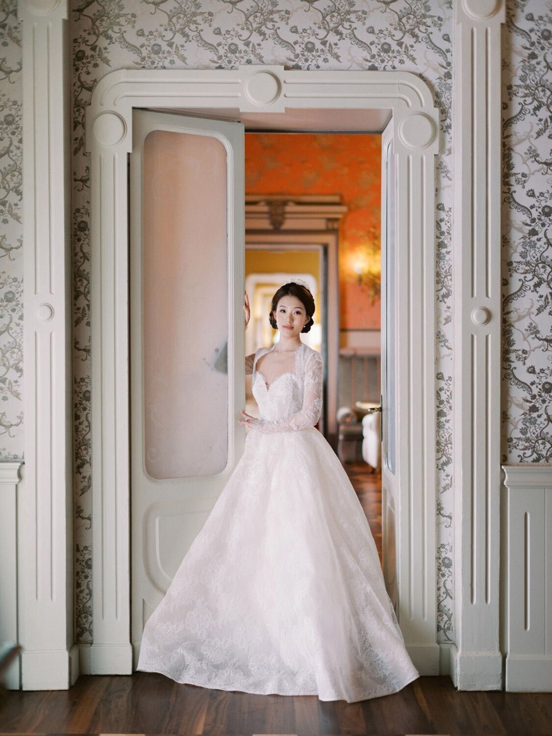 Bride during preparations at Grand Hotel Tremezzo wedding, by Lake Como Photographer Andreas K. Georgiou