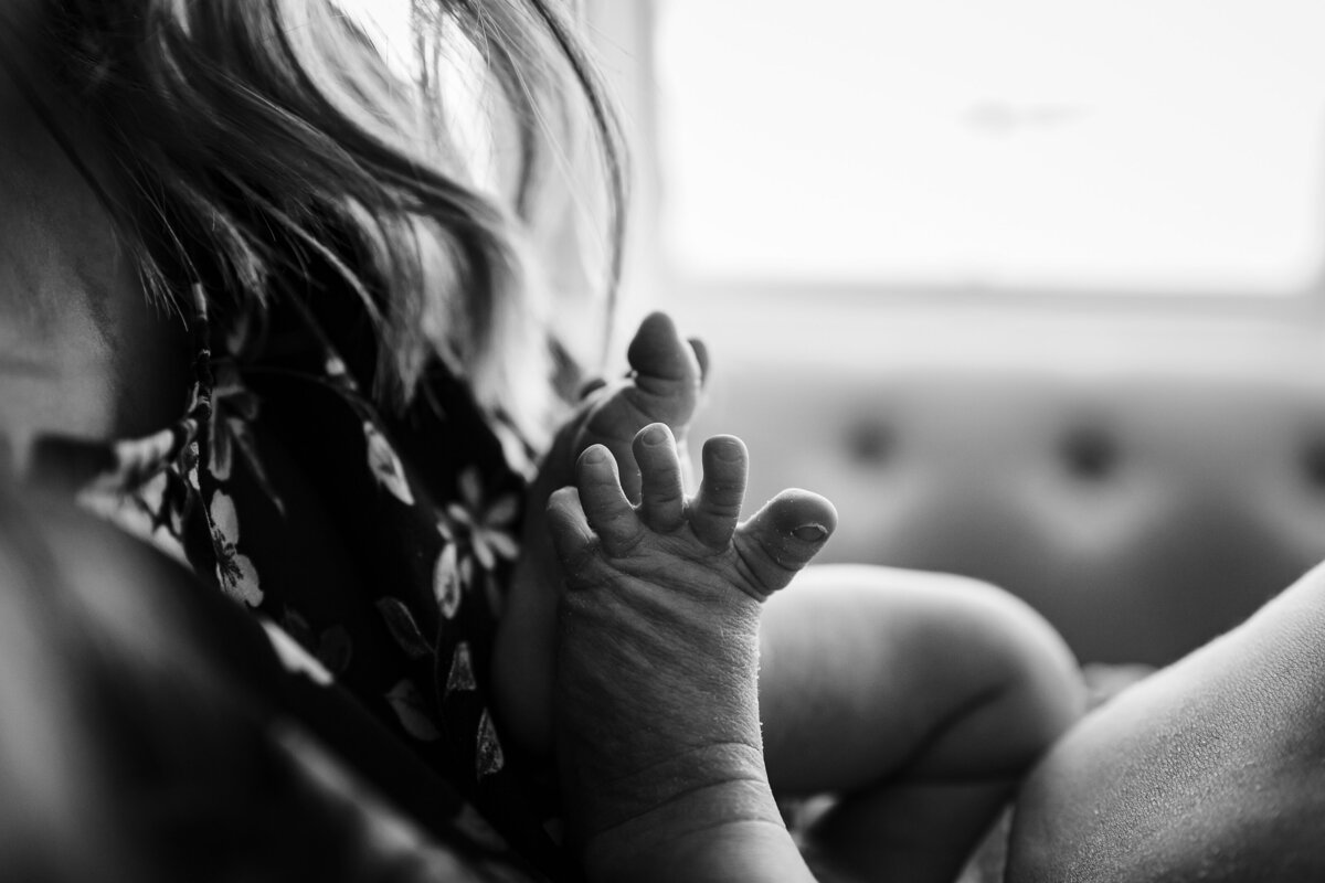 baby feet details black and white