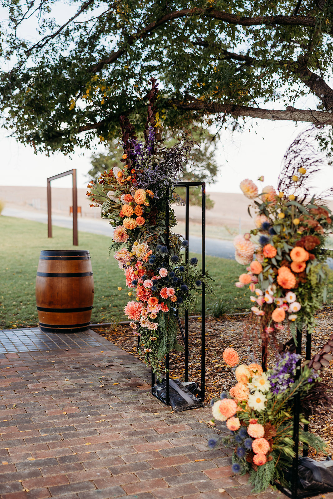 Floral arbor installation at Petrichor Farm