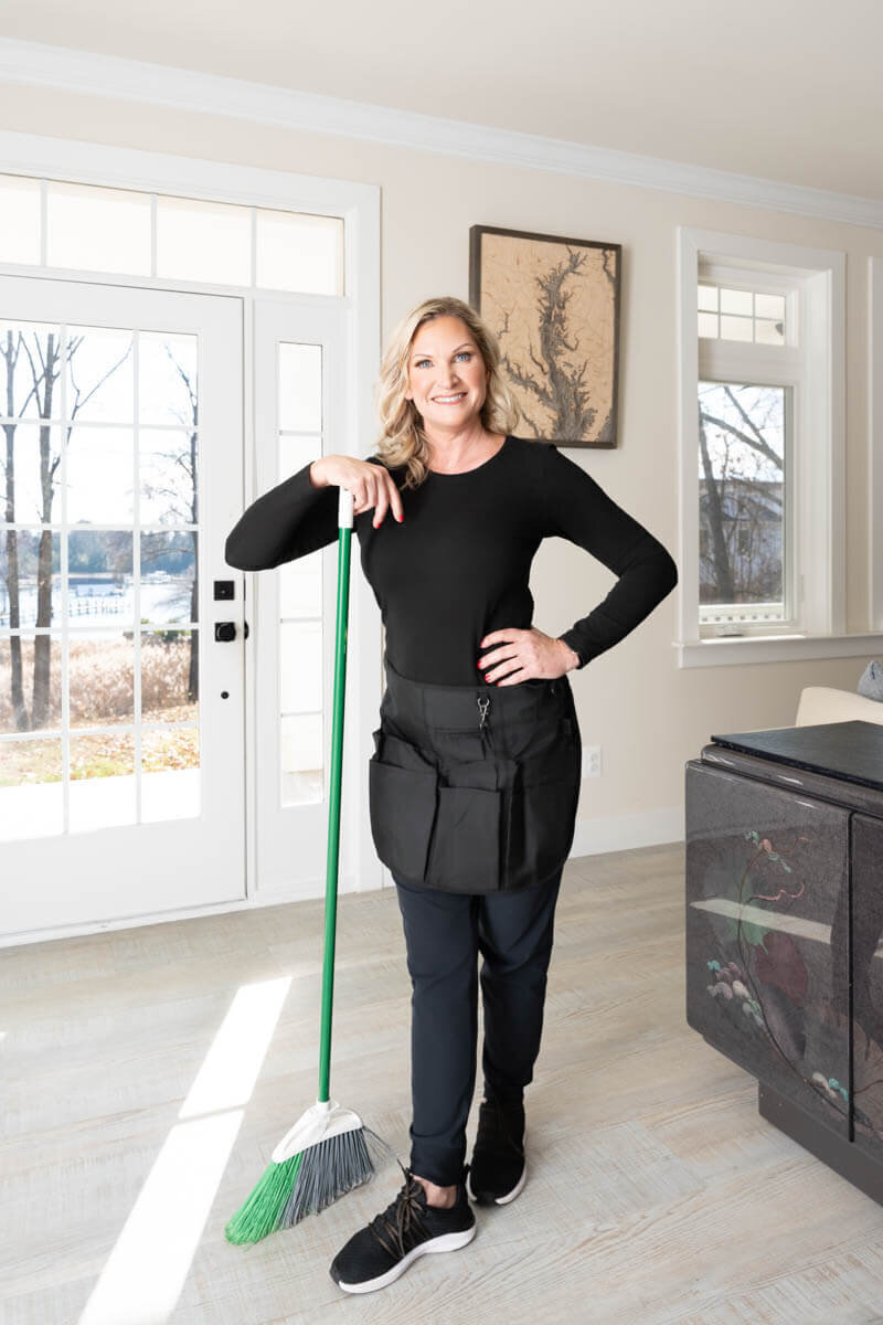 action photo of a cleaning service company in baltimore taken by personal branding photographer
