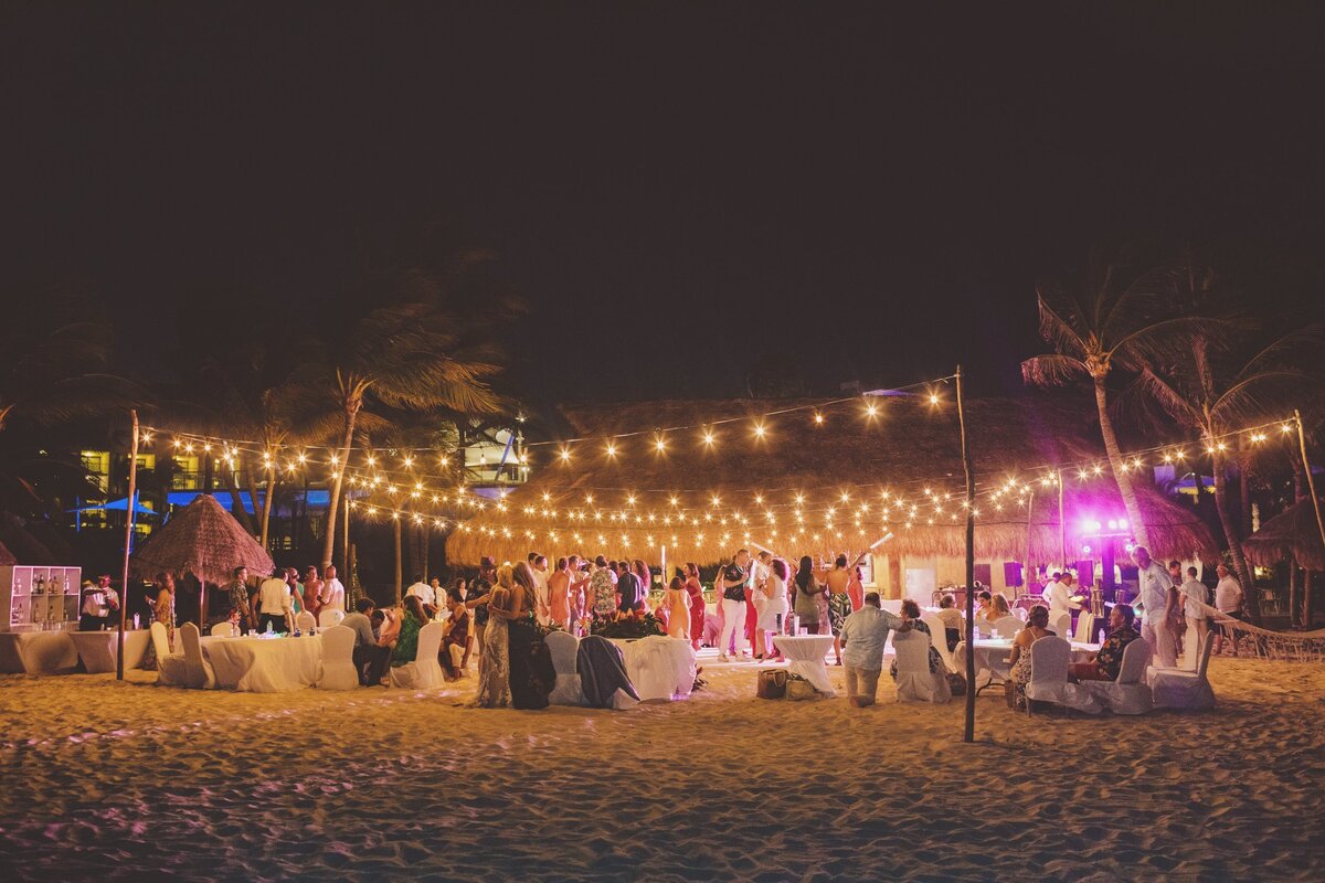 Beach wedding reception at Finest Playa Mujeres