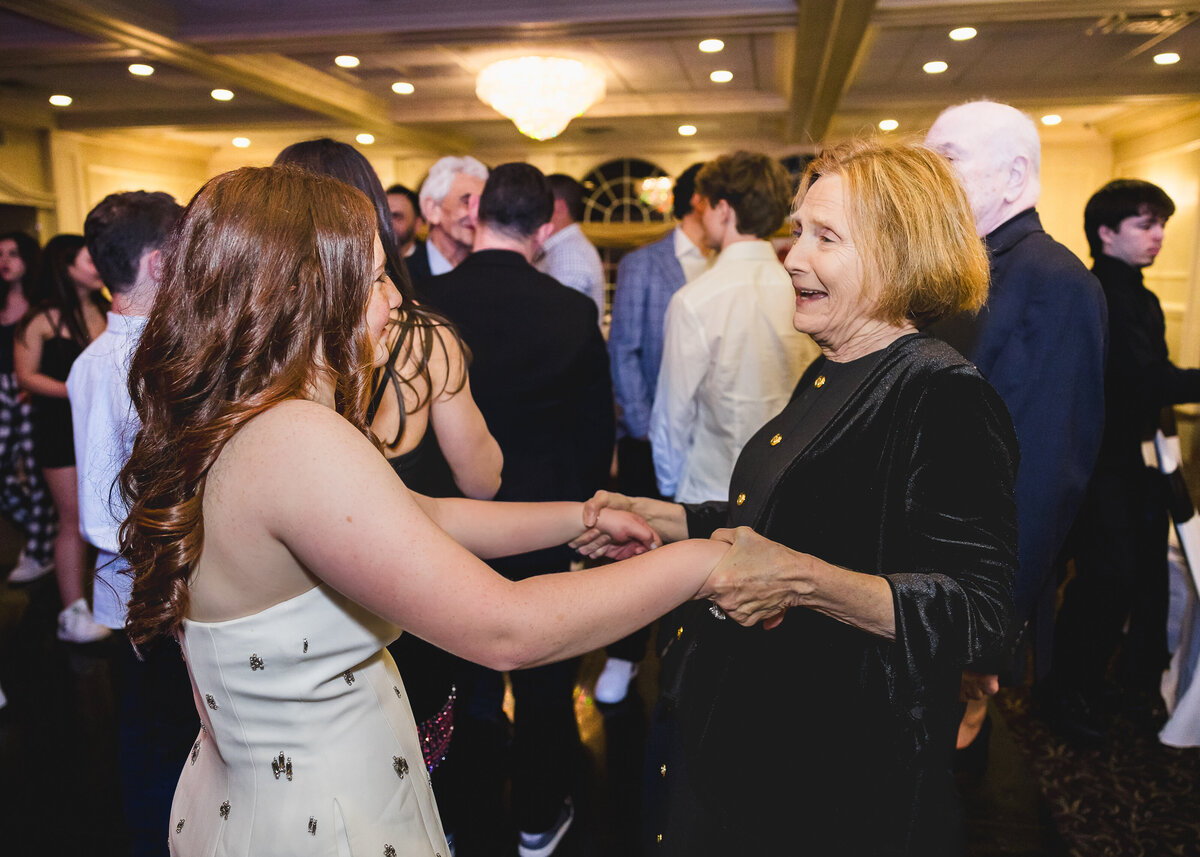Grandmother and granddaughter at a Bat Mitzvah party in Union County, NJ