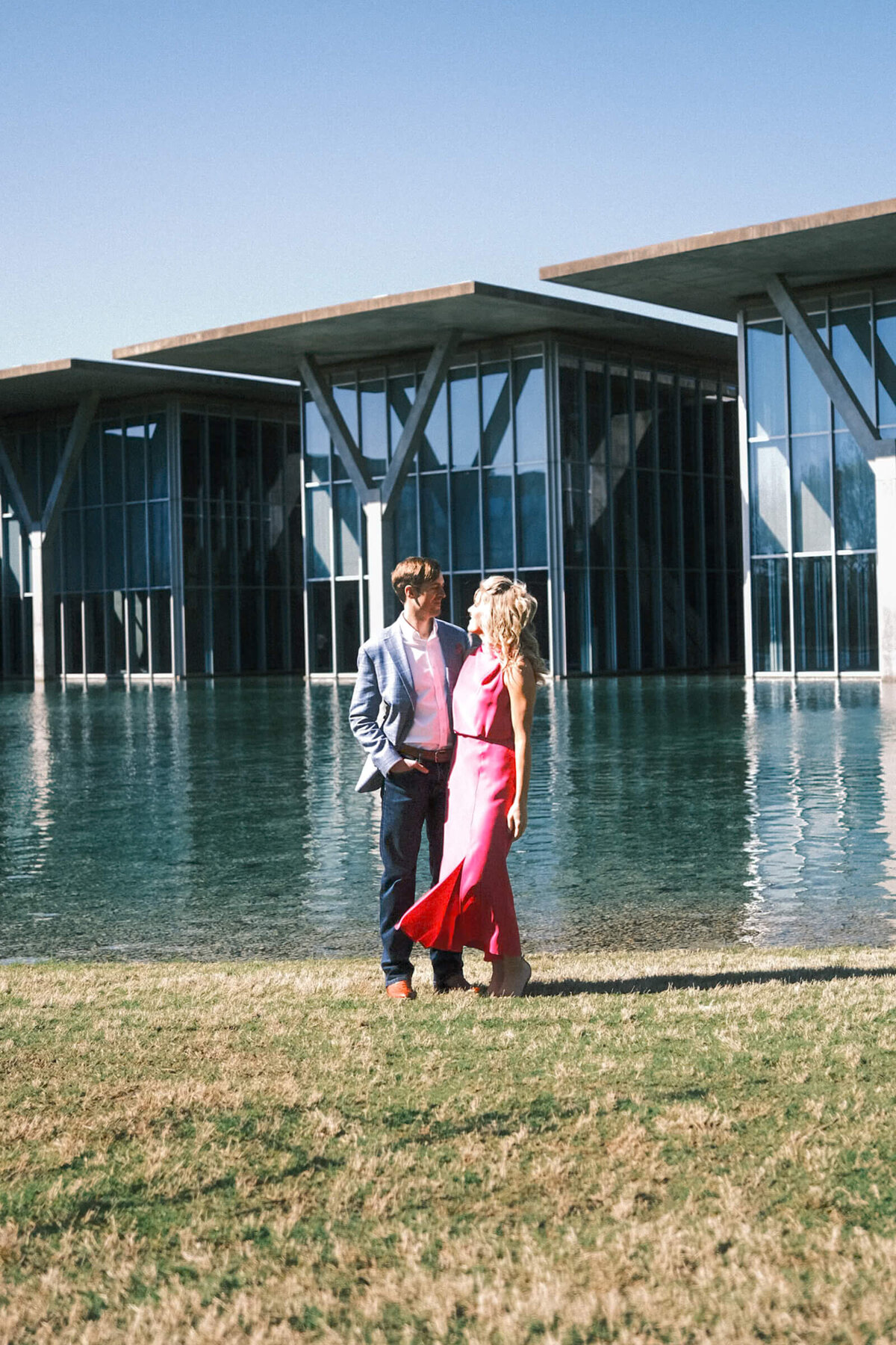 A wedding engagement session photo taken in Fort Worth Texas