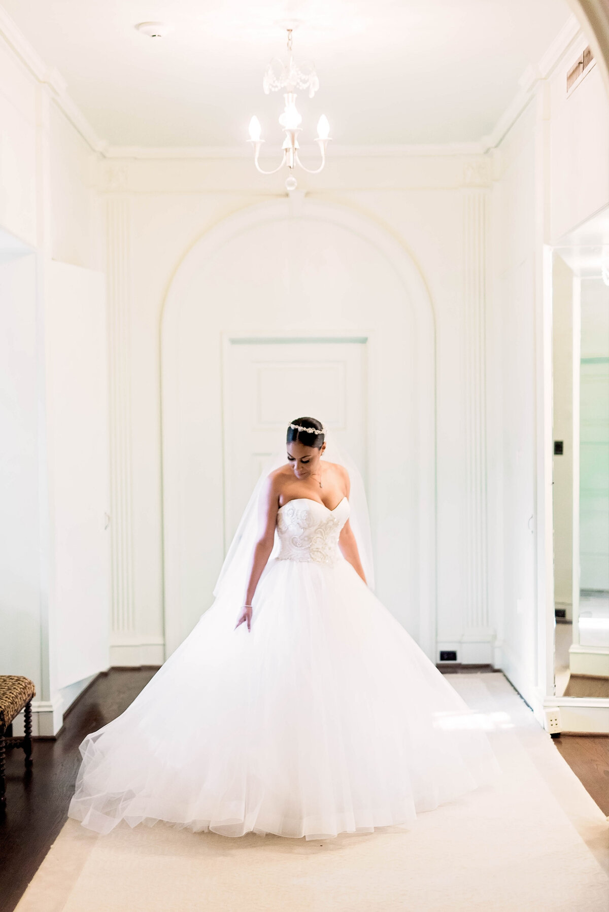 bride in a ball gown wedding dress