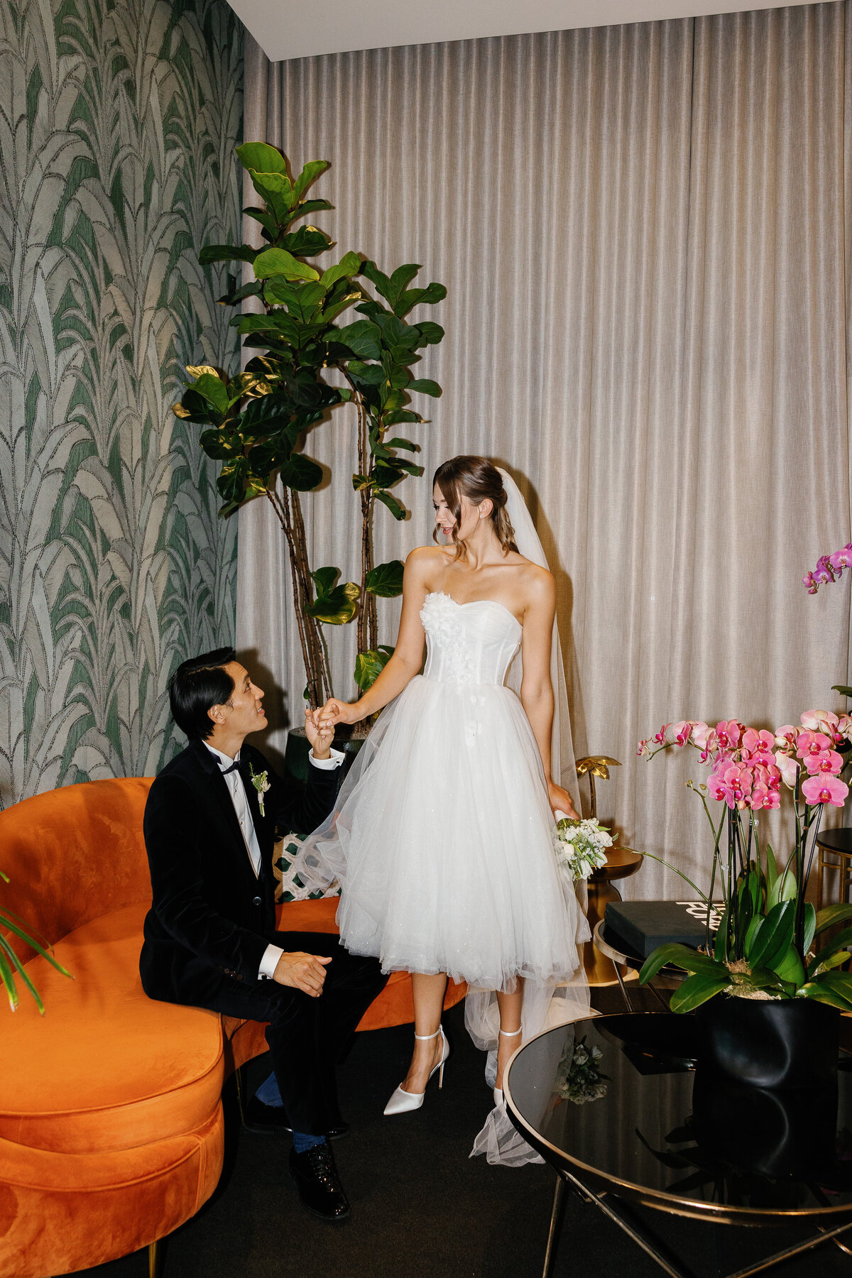 Bride and groom getting ready for their Miami wedding, captured by Claudia Amalia Photography, a wedding and lifestyle photographer based in Miami and Florida Keys South Florida. Destination weddings included.