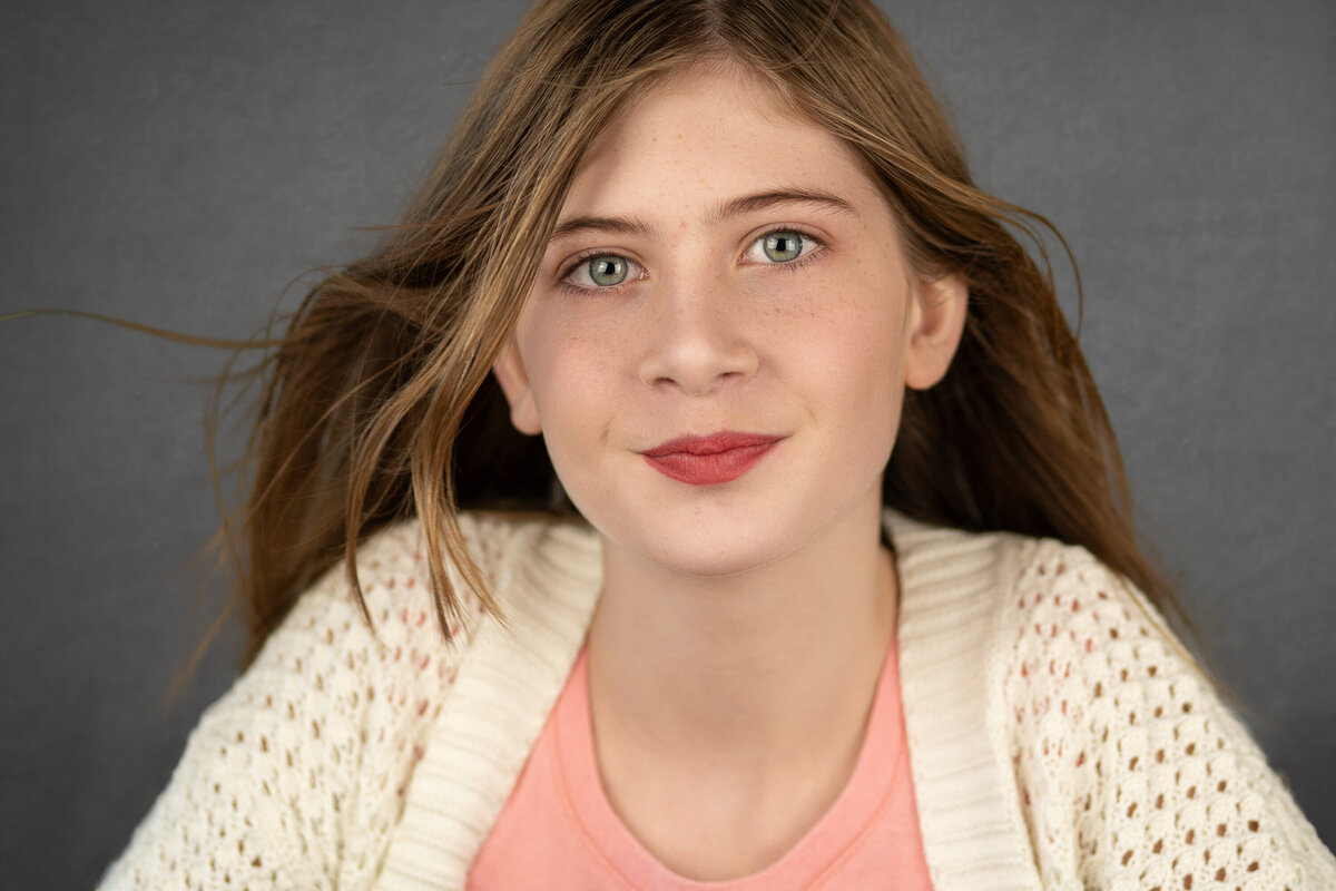 A theater headshot of a young oklahoma city actress. 