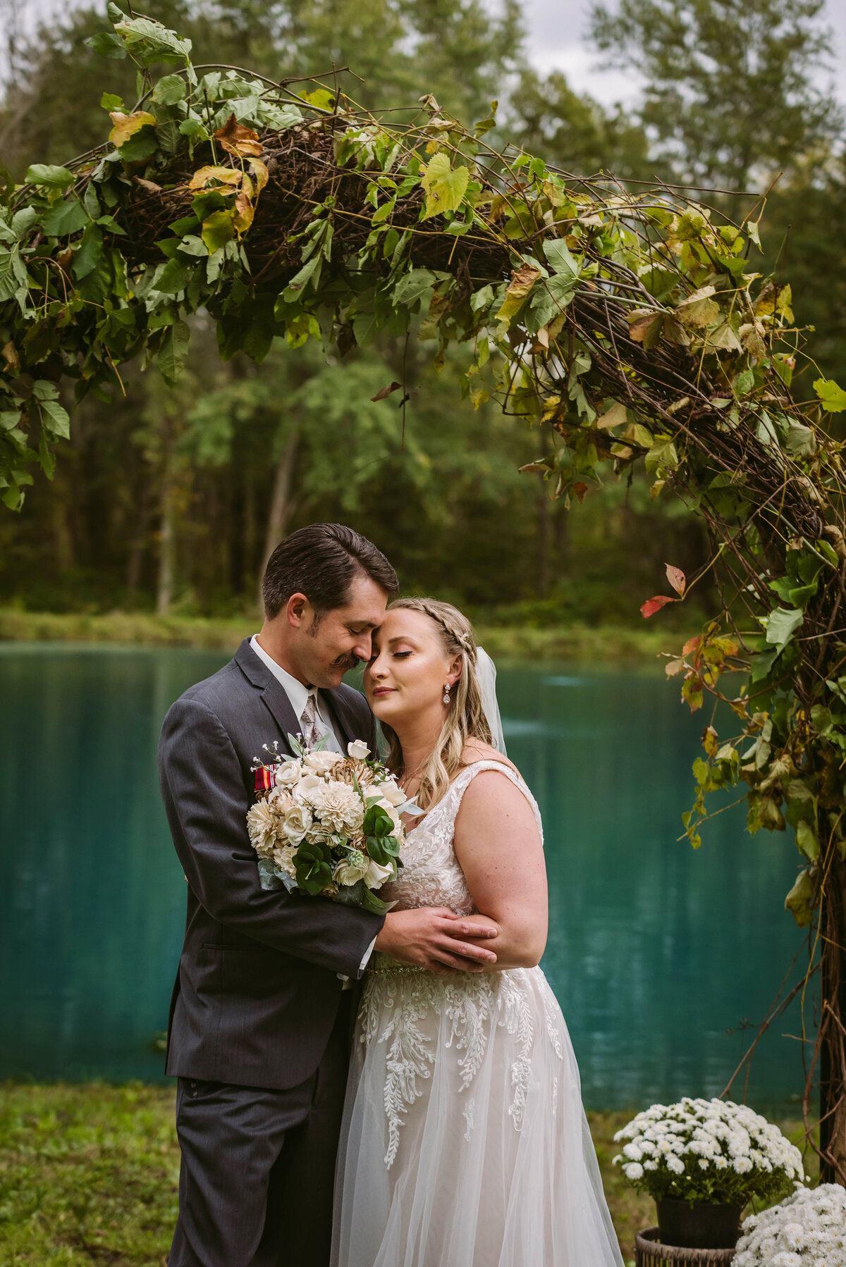 intimate wedding poses for bride and groom