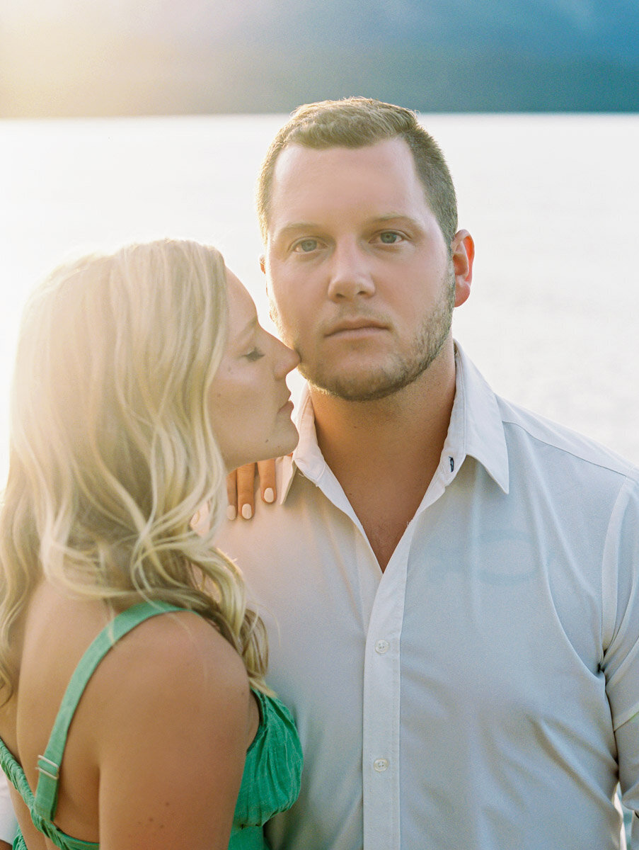 Lake Tahoe sunset engagement