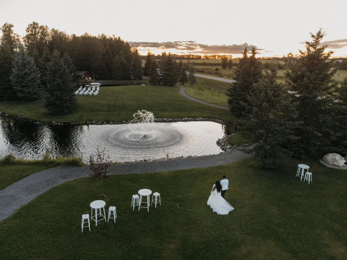 Pine & Pond, a natural picturesque wedding venue in Ponoka, AB, featured on the Brontë Bride Vendor Guide.