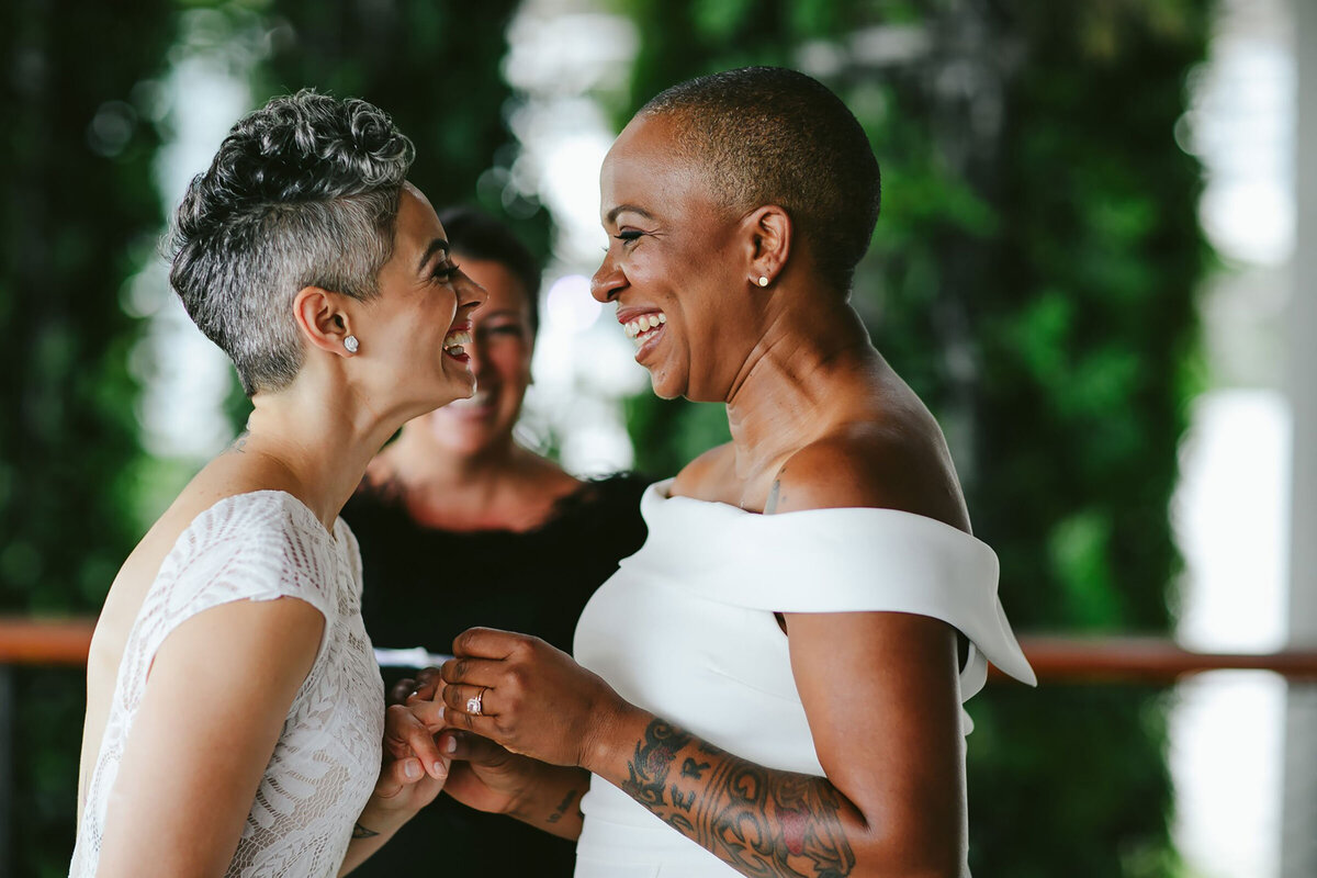 LGBTQ Couple during their Elopement Ceremony