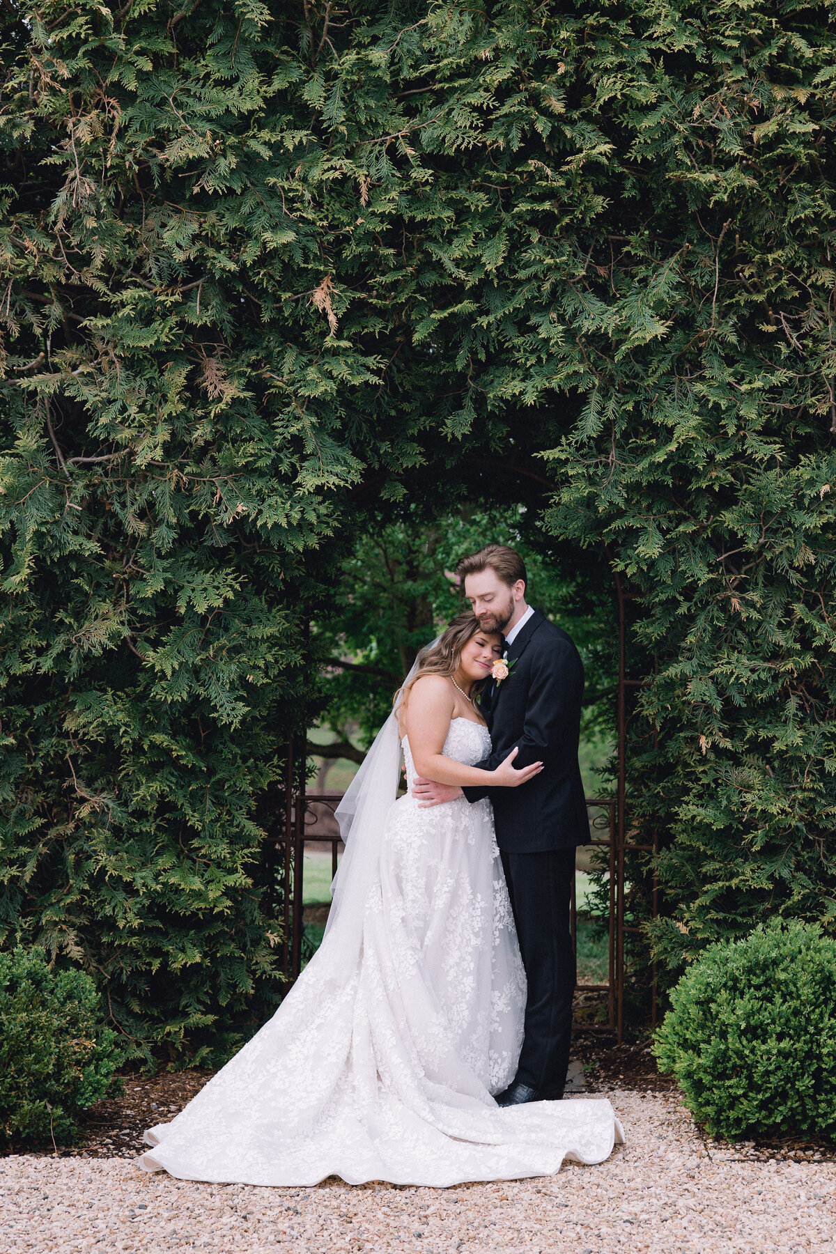 intimate bride and groom