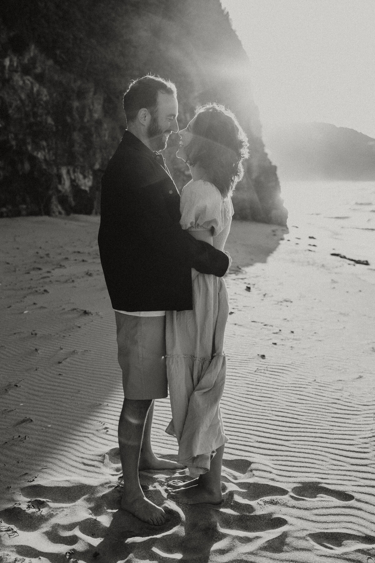 black and white romantic photograph