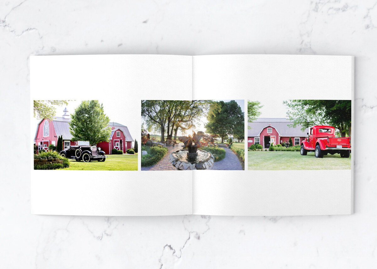 wedding album showing photos by Nashville wedding photographer, Liz Courtney