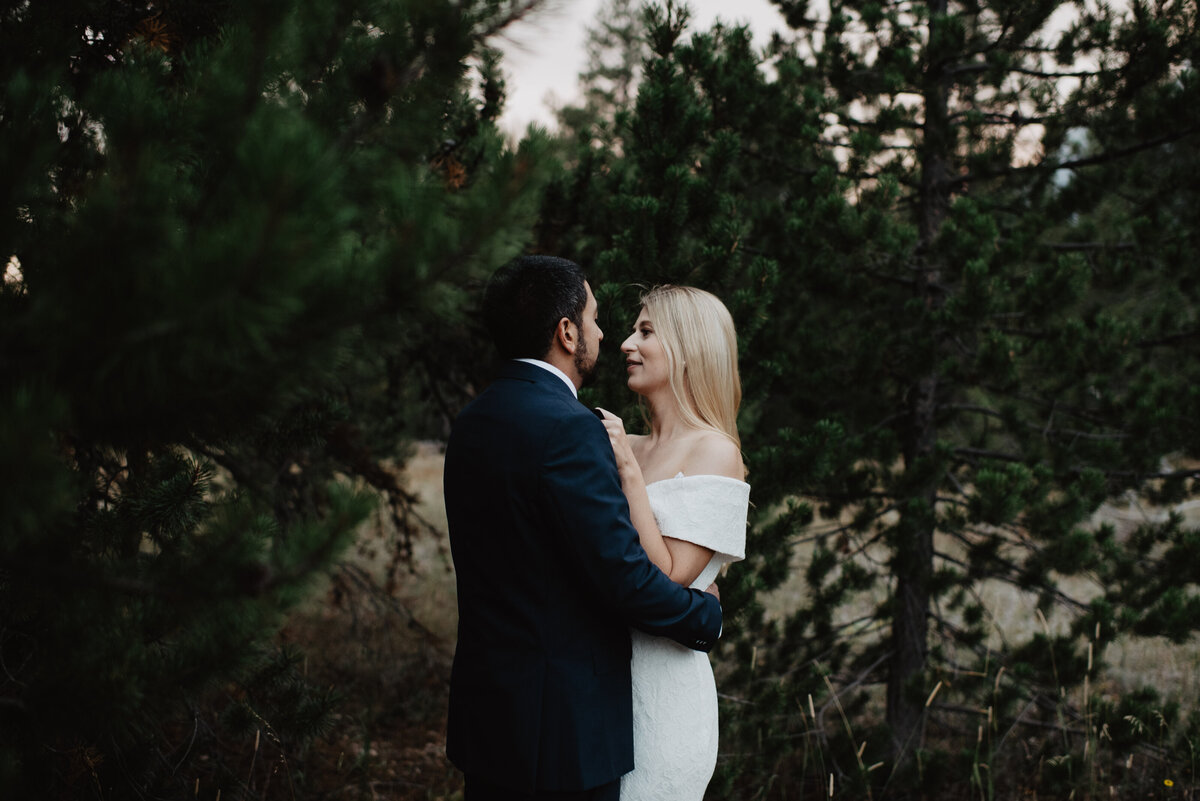 Photographers Jackson Hole capture bride and groom laughing