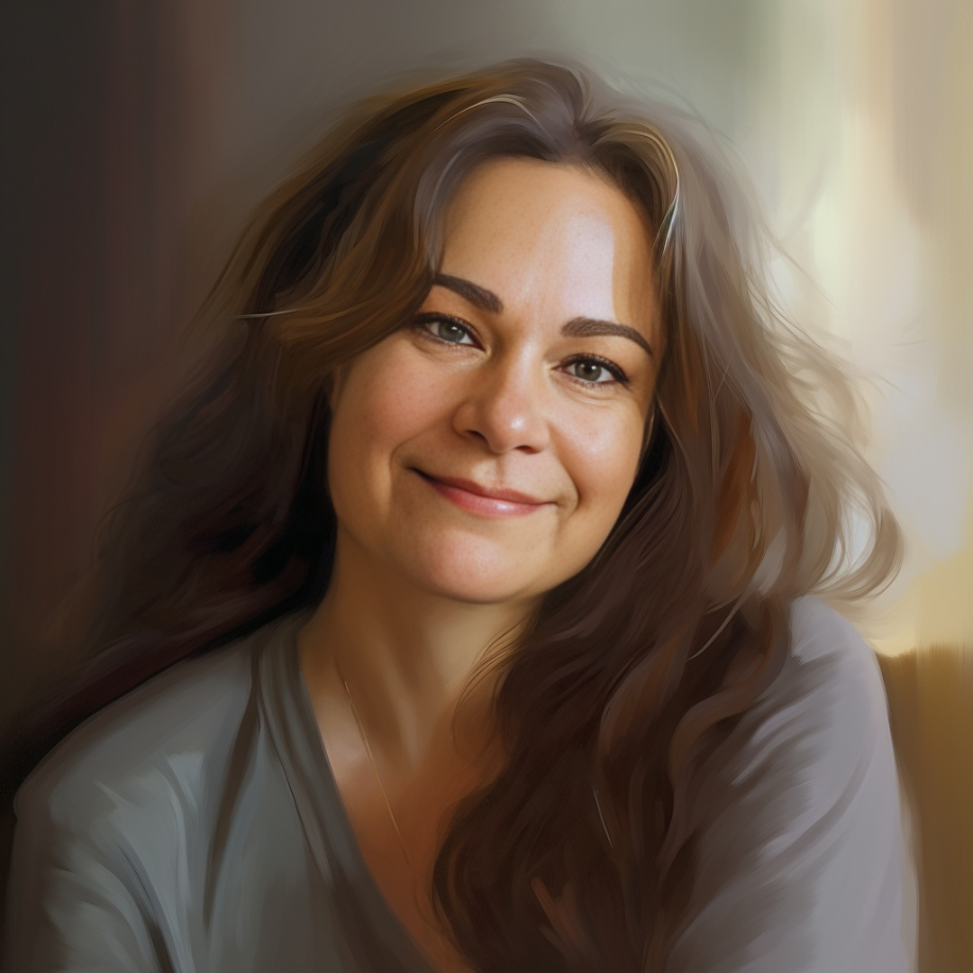 Aime oil portrait Square