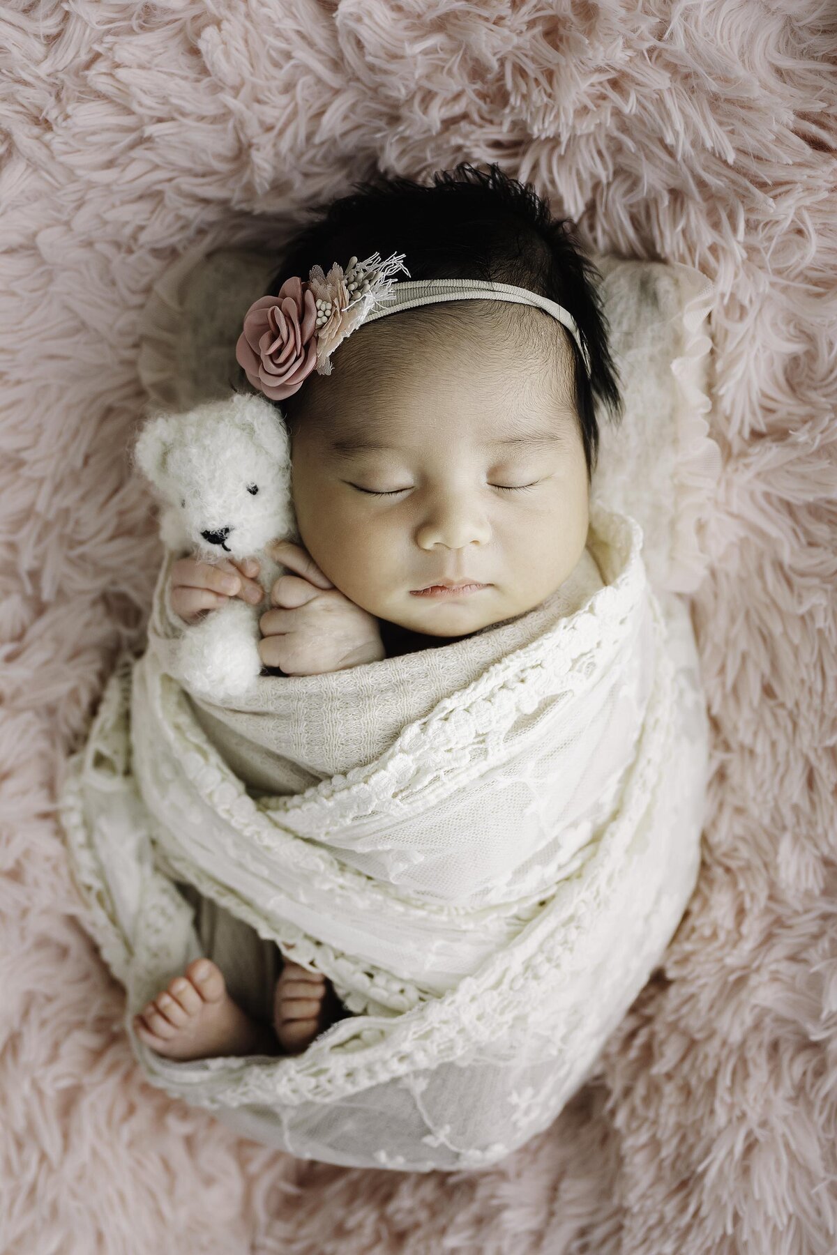 Baby Girl with Teddy Bear - Studio Session