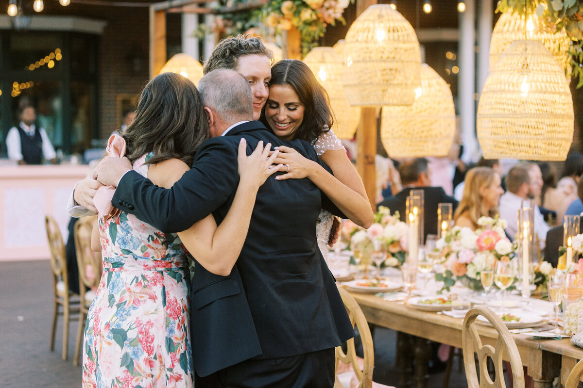 Family Hug at Wedding