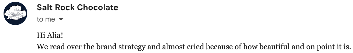 screenshot of a testimonial