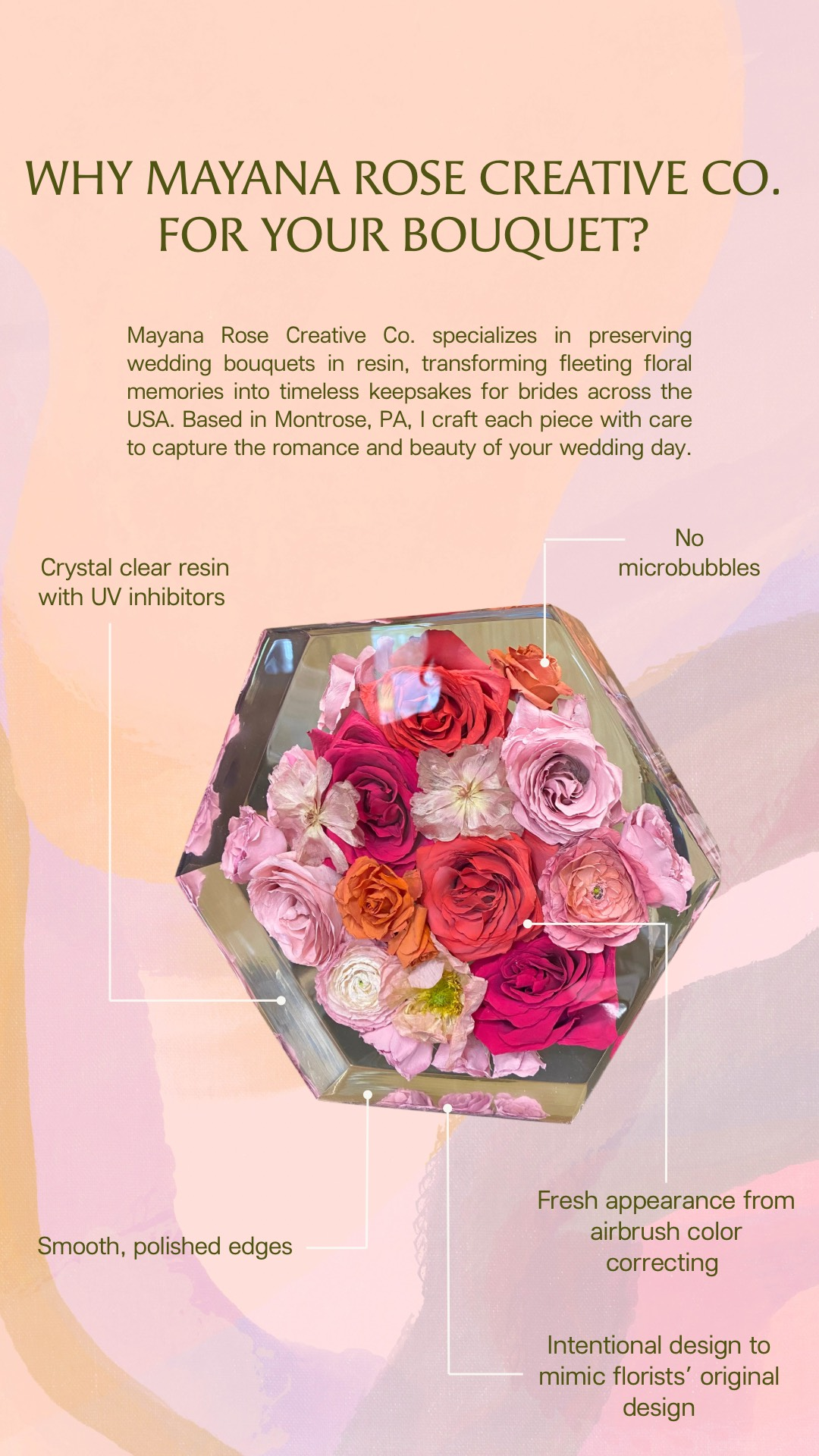 high end bouquet preservation of pink wedding bouquet 