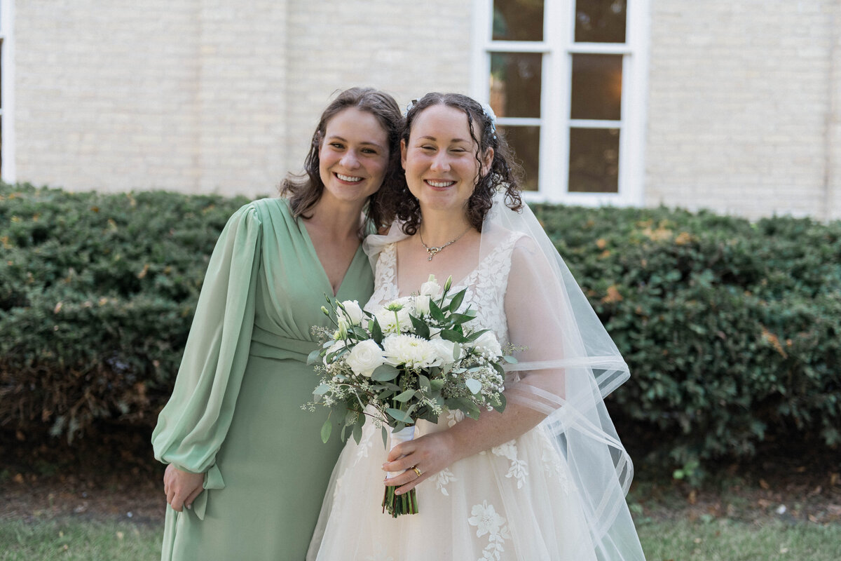 Candid wedding party group photo