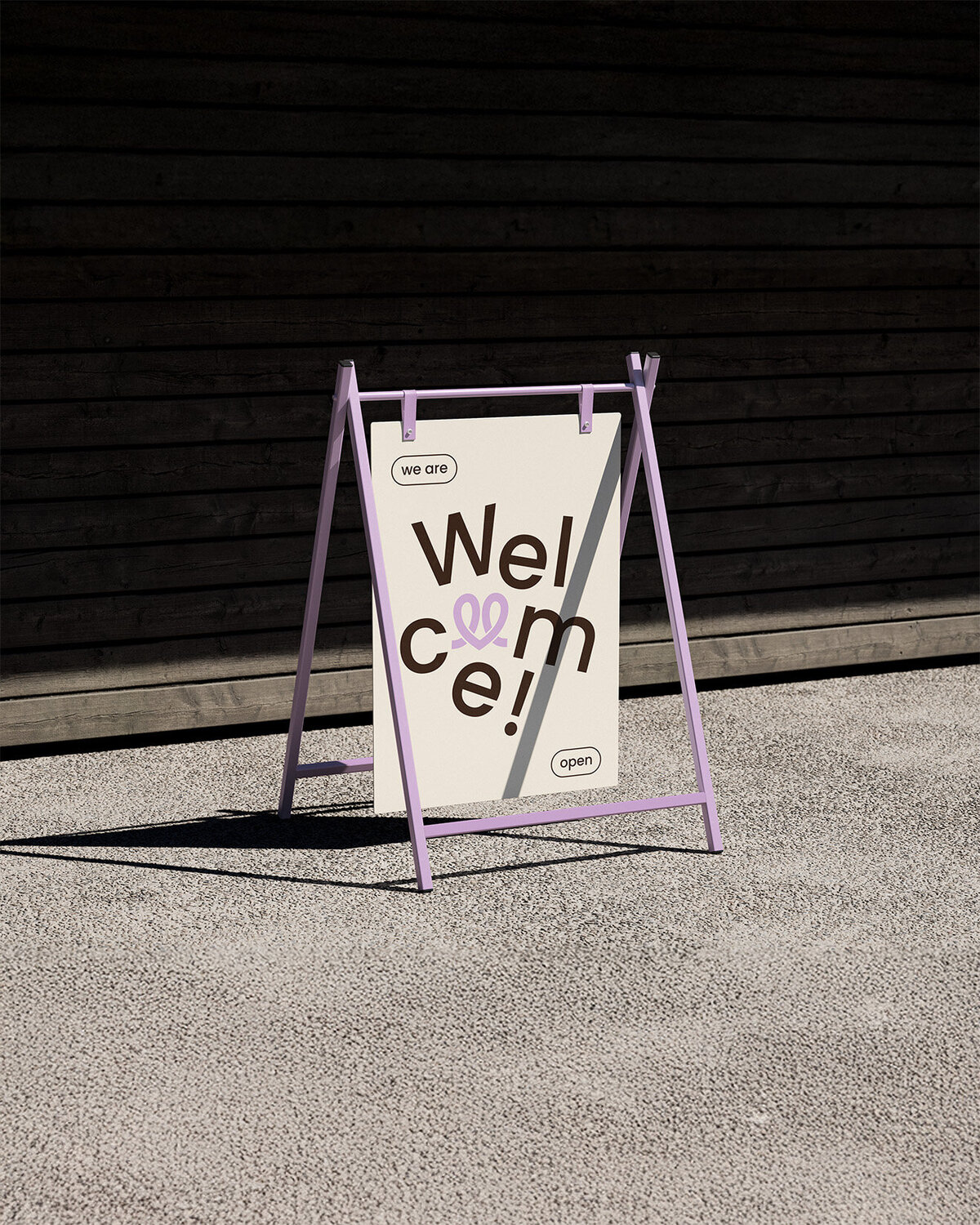 Luna & Lore winkelbord – welkomstsigning met branding