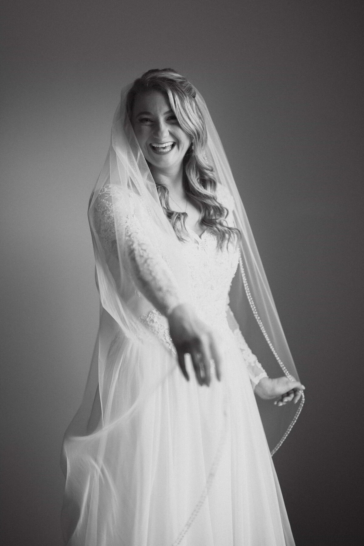 bride smiling at camera