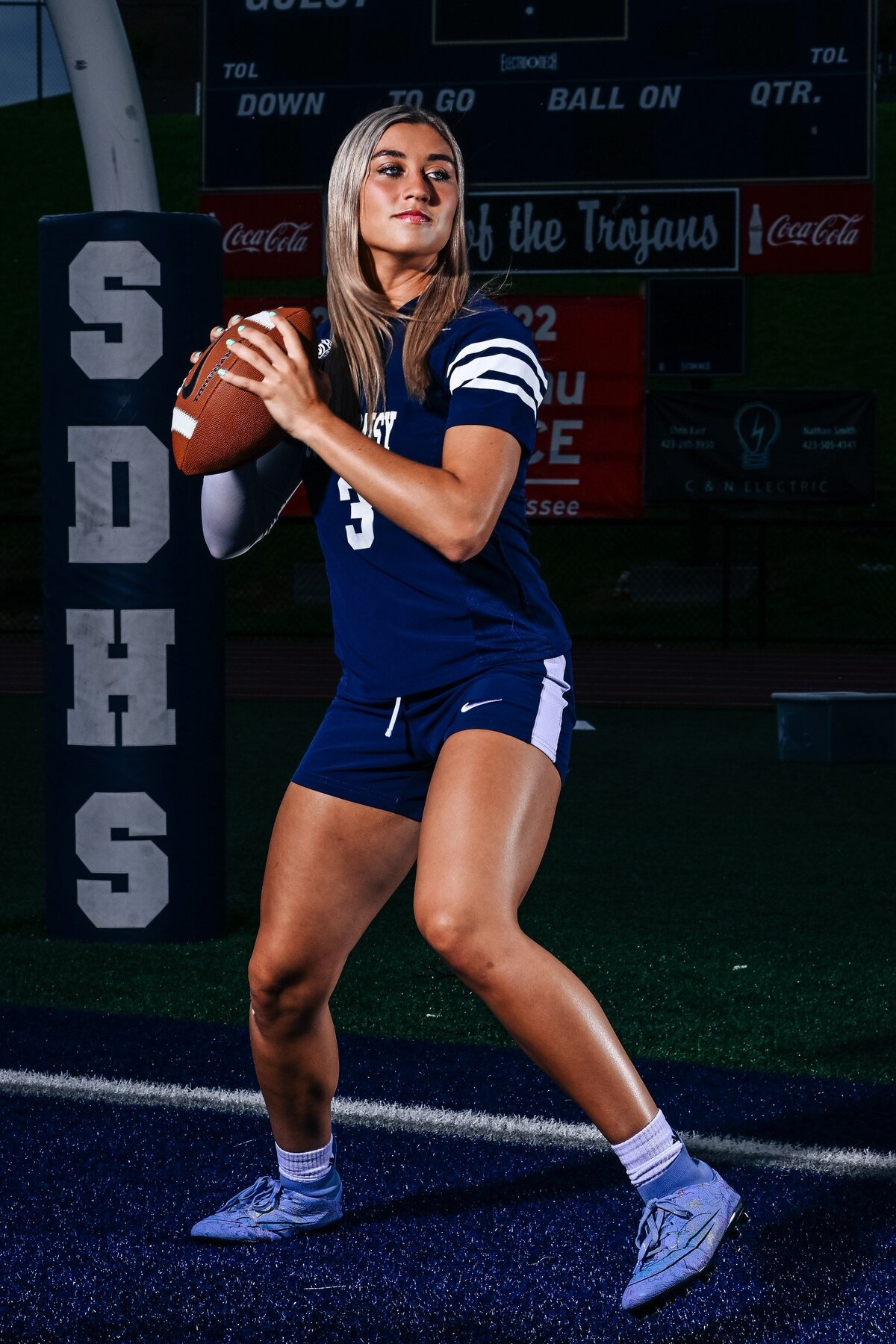 Senior Girl Playing Football