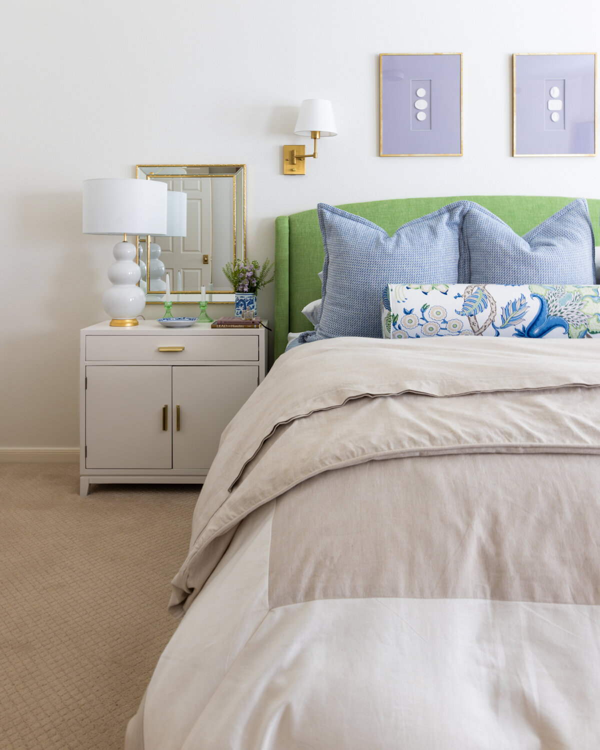 kyleen bushroe interiors neutral blue green bedroom