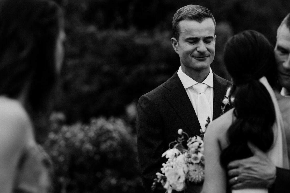 Candid Grooms Reaction during Ceremony