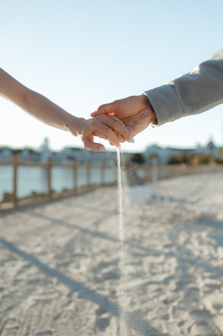 couple holding hands in florida