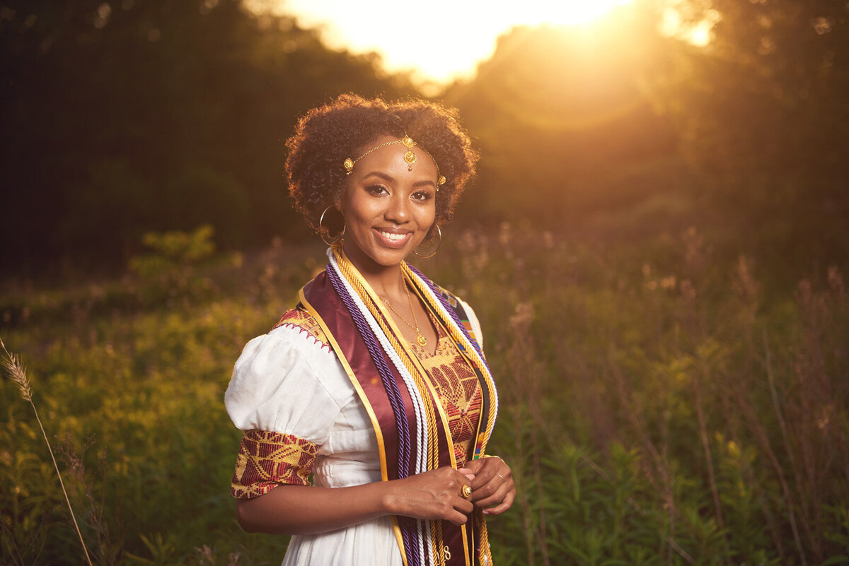 Graduation Portrait in Sunset Light-01