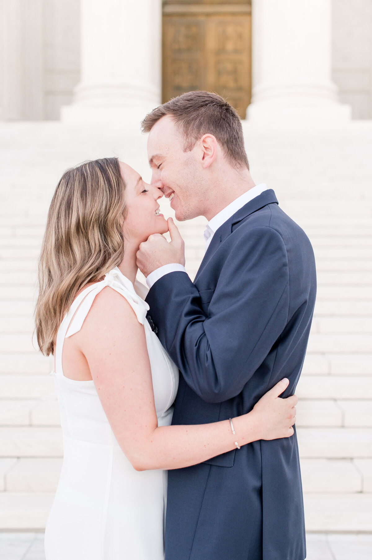 close up of couple nuzzling noses