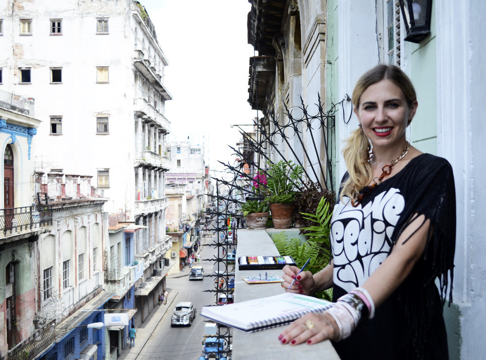 CubaPaintingBalconySteetView_MaryAlouette_Alarke_MavelValdes