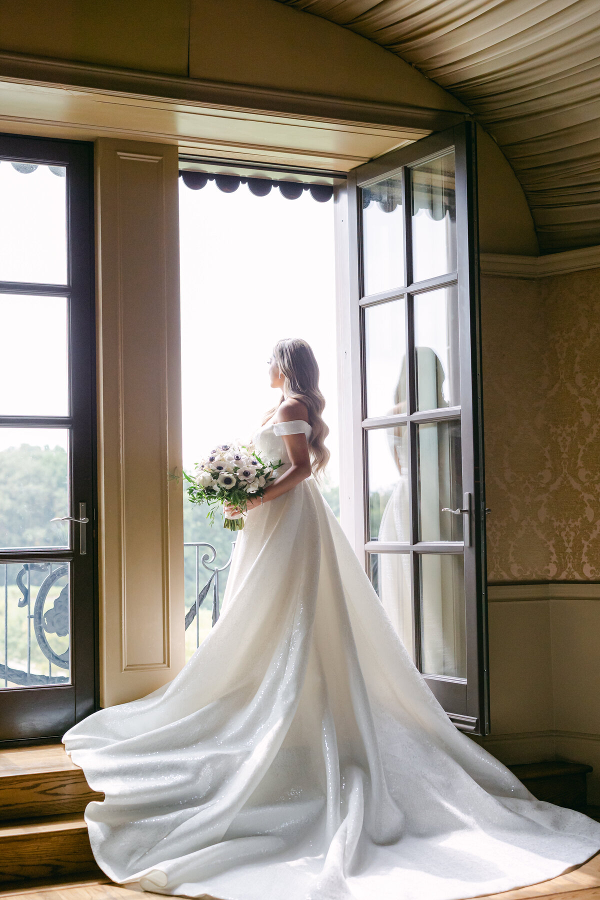 Bridal Portraits at Oheka Castle  bridal suite, Oheka Castle Fine Art Wedding Photographer