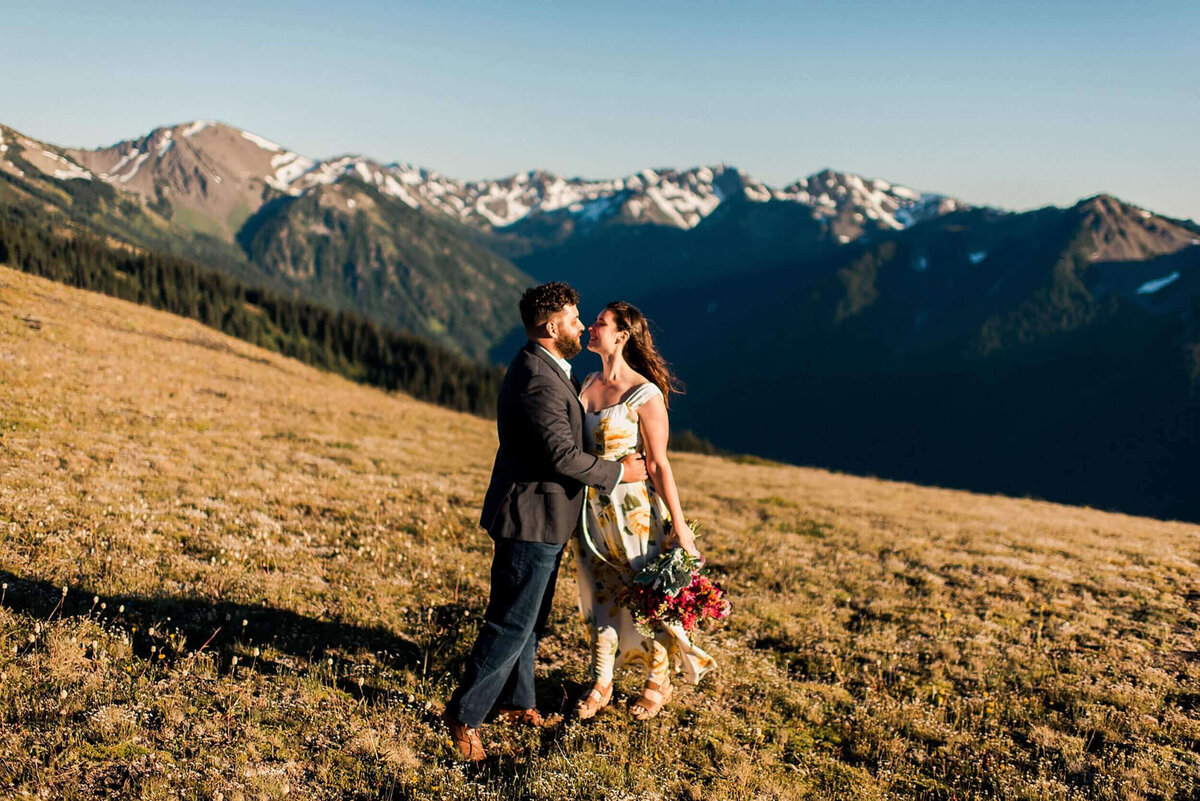 Engaged couple in Washington State.