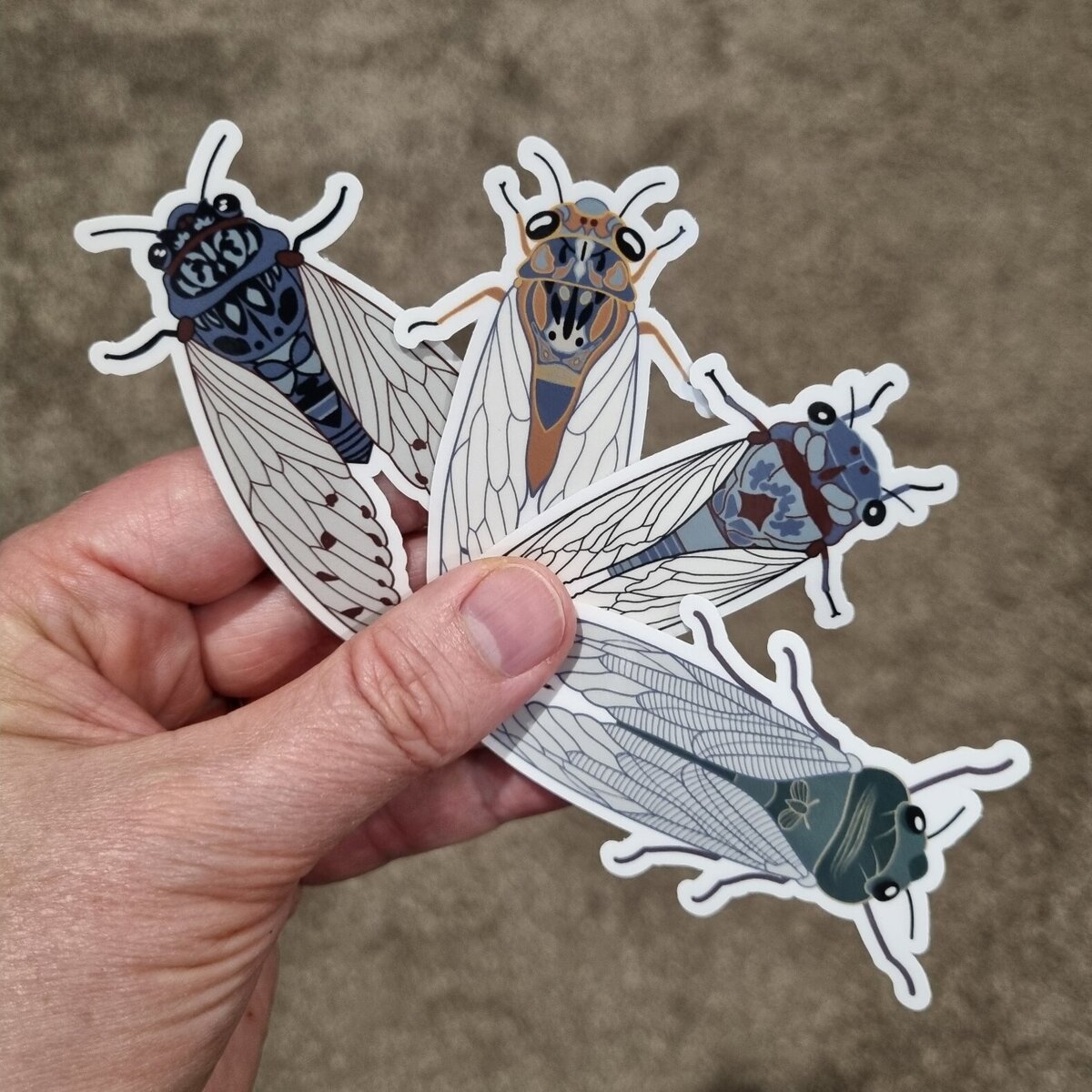Cicada stickers by Green Acre Designs available on Etsy buy