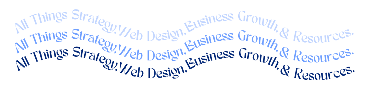 All Things Strategy, Web Design, Business Growth, and Resources Graphic for Alella Creative Studio's Resources page.