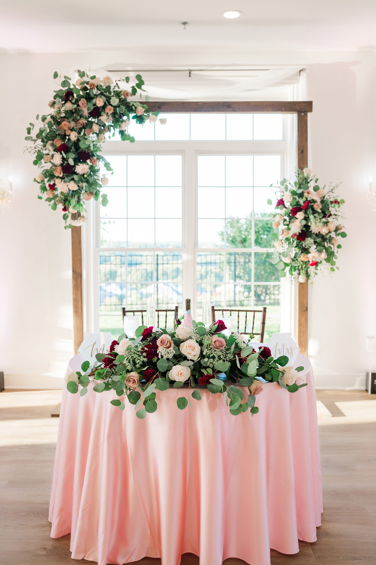 wedding reception setup at twelve oaks mansion
