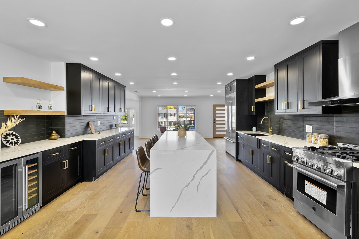 contemporary-black-kitchen-long-island-open-concept