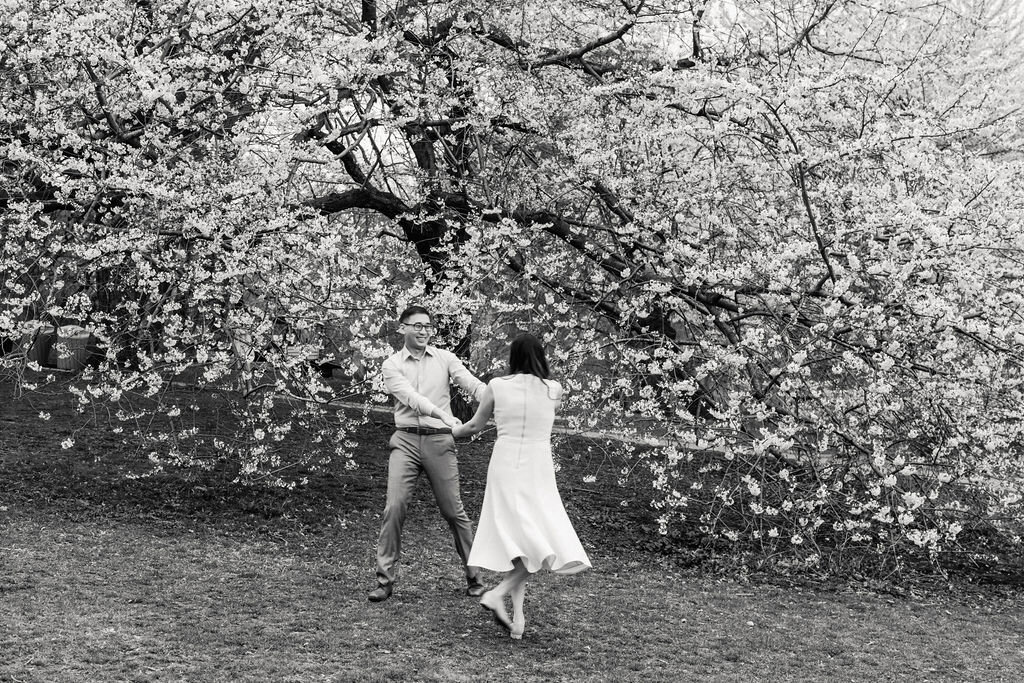 Central Park Cherry Blossom Engagement session 1013
