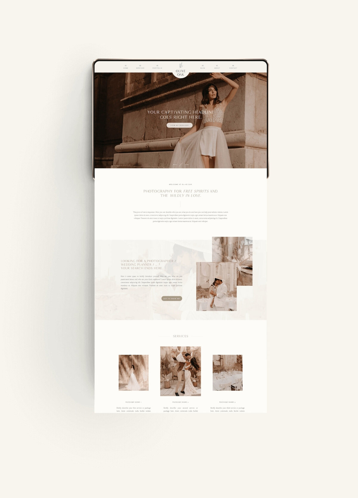 Romantic Showit template for photographers