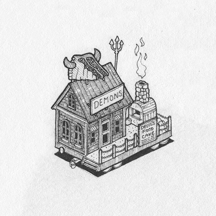 Pen and Ink Illustration of Inktober 2023 prompt: Demon