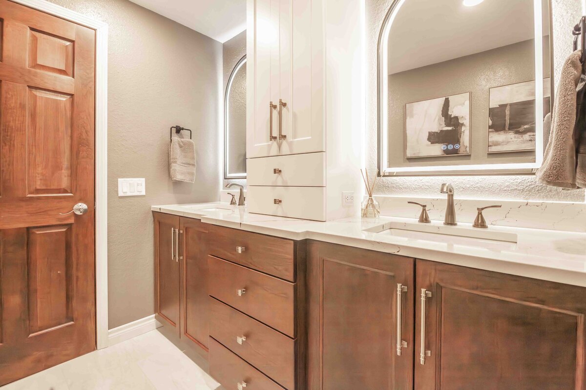 brass accents in bathroom renovation