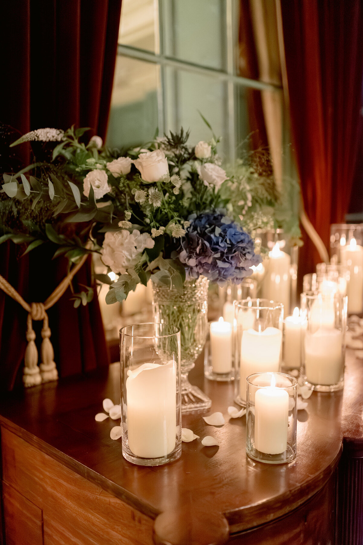 Candlelight wedding ceremony in Gleneagles. Image by Scotland wedding photographer, Jill Cherry Porter.