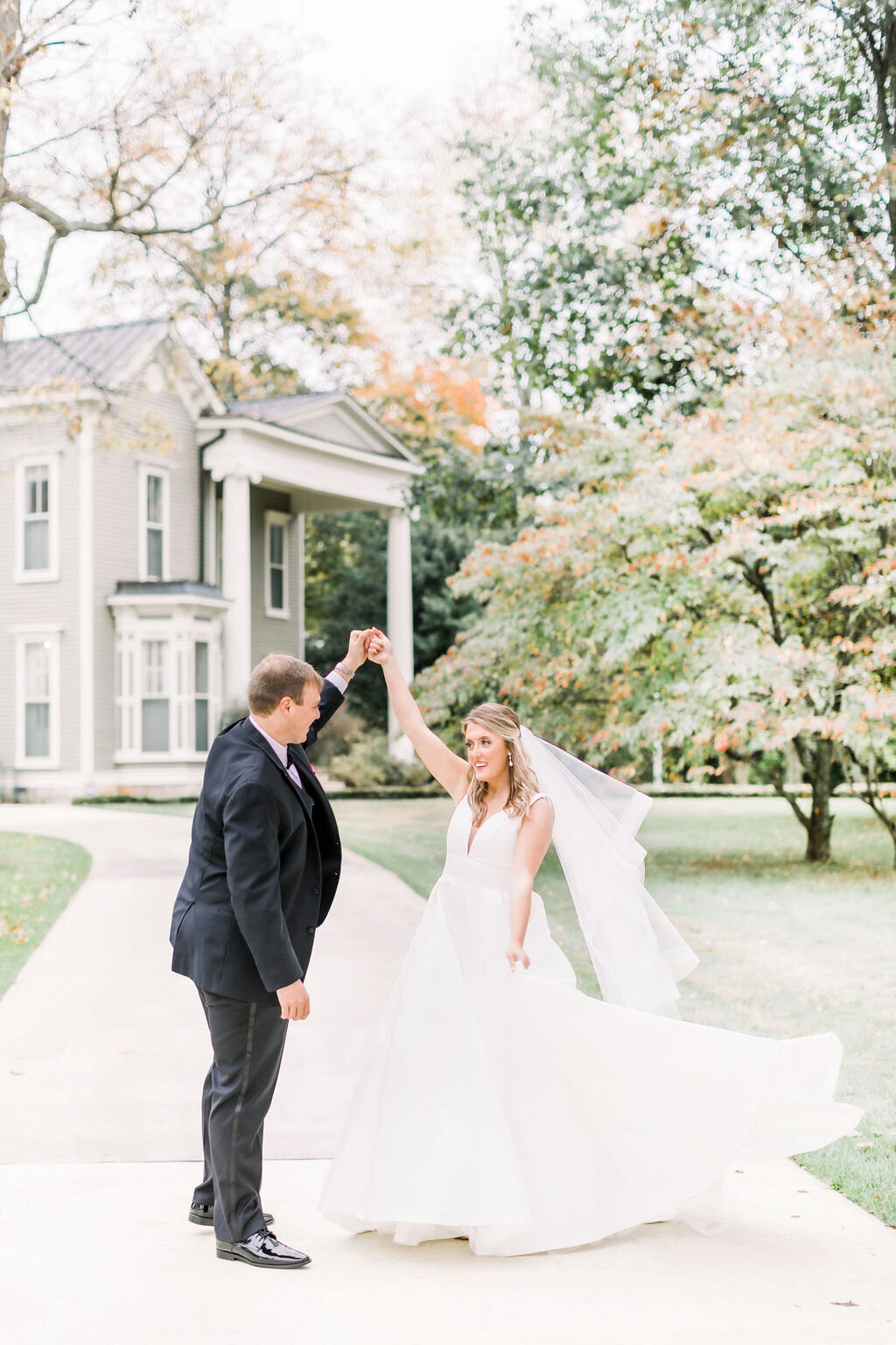 Bride and groom photographed by light and airy photographer, Paige Michelle Photography during wedding day in Bowling Green, KY